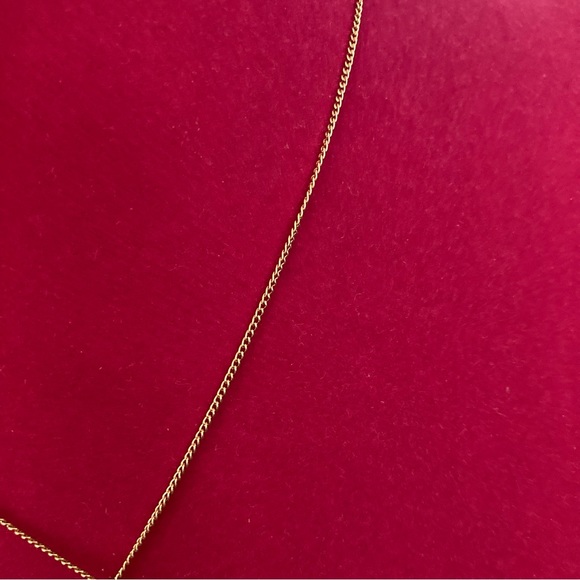 Necklace with Letter N Pendent with Clear Stones | Gold Tone - Picture 4 of 6